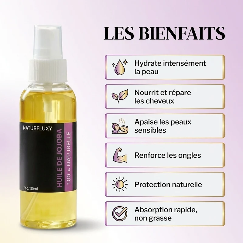huile de Jojoba 30mL Spray 100% Naturelle
