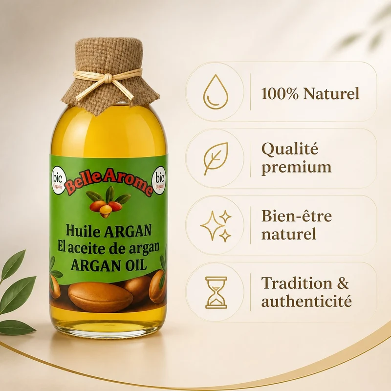 Huile d'Argan 100% Naturel du Maroc 1L – Corps & Cheveux
