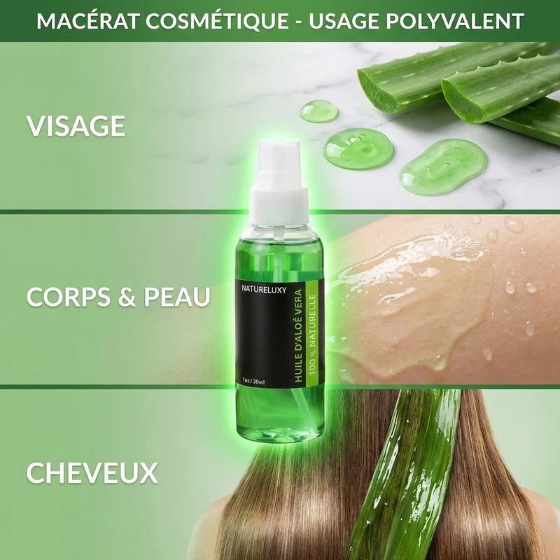 Huile d'Aloé Vera 30mL Spray 100% Naturelle