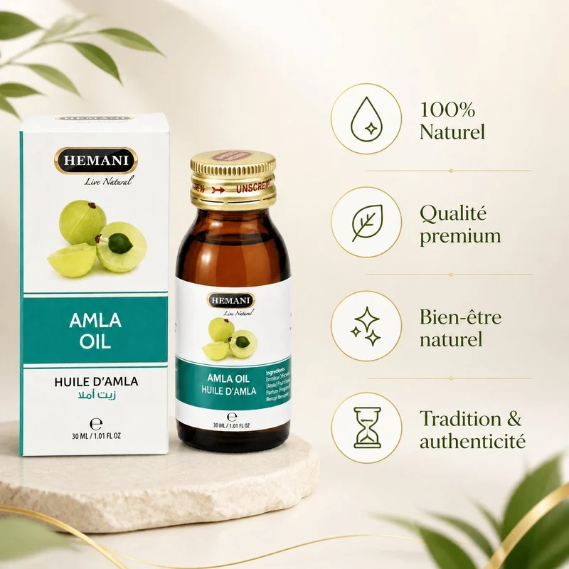 Huile d’Amla Hemani 30 mL – 100% Naturelle – Soin Capillaire