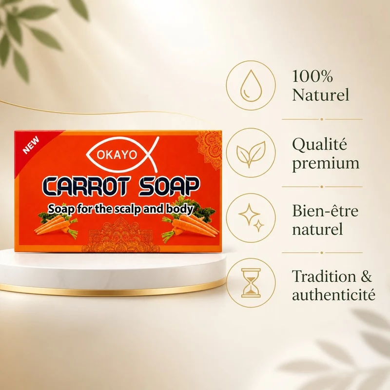 Savon à la Carotte Teint Clair Agit sur l'acné - Okayo