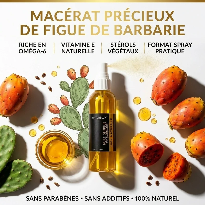 Huile de Figue de Barbarie Anti-rides 100 ml Spray – Macérat huileux