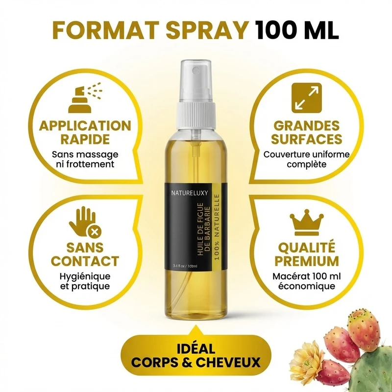 Huile de Figue de Barbarie Anti-rides 100 ml Spray – Macérat huileux