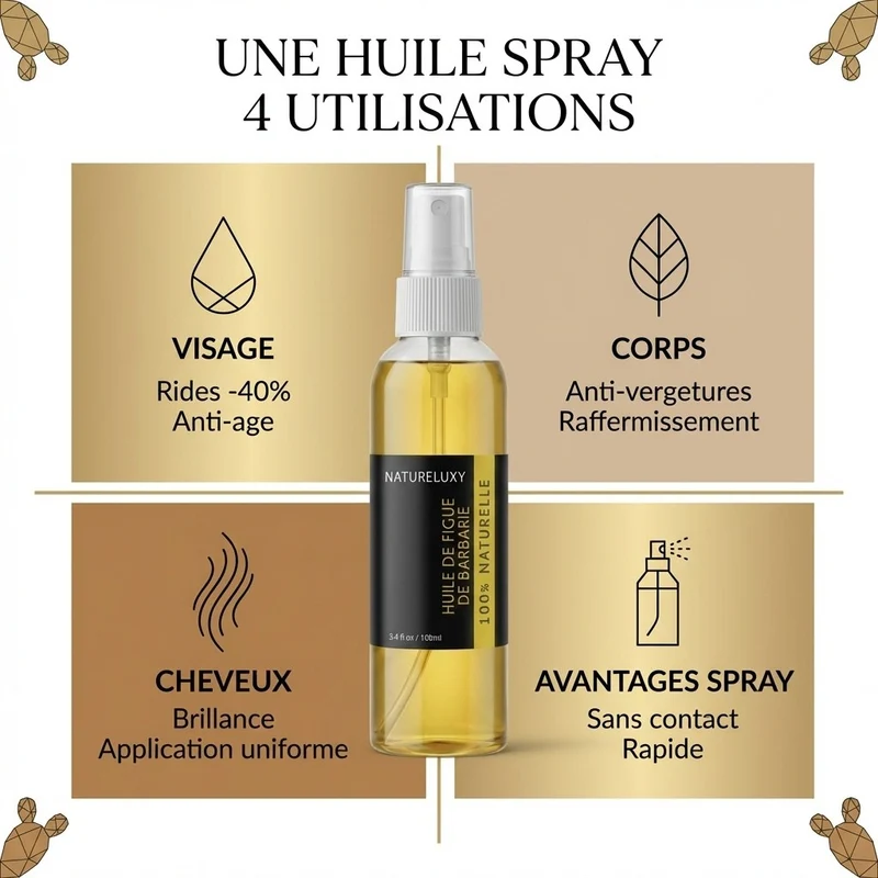 Huile de Figue de Barbarie Anti-rides 100 ml Spray – Macérat huileux