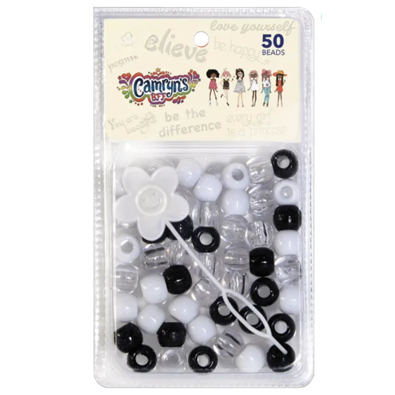 Lot de 50 Perles Multicolores Moyennes avec Enfile-Perles - Camryn's BFF