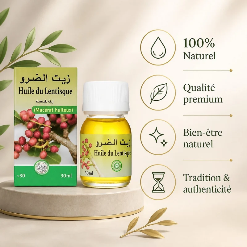 Huile de Lentisque 30mL 100% Naturelle (Mâcérat)