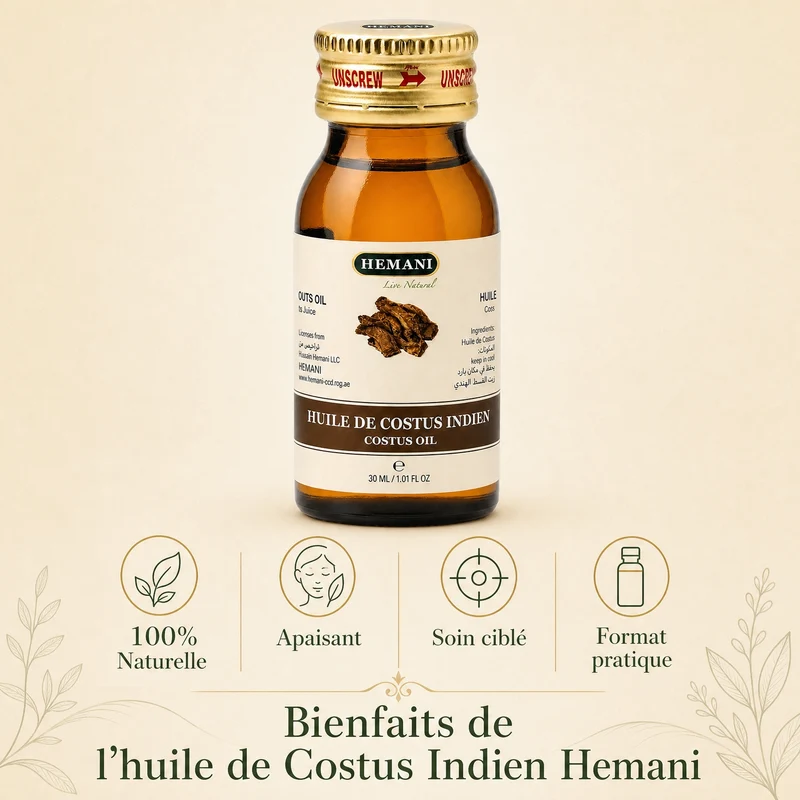 Huile de Costus Indien Hemani 30 ml