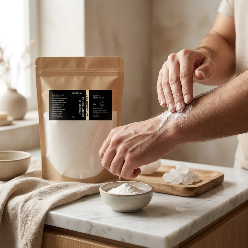 Pierre d’Alun en Poudre 1 kg (Potassium Alum) – Déodorant Naturel & Actif Cosmétique – Potassium Medical & Care