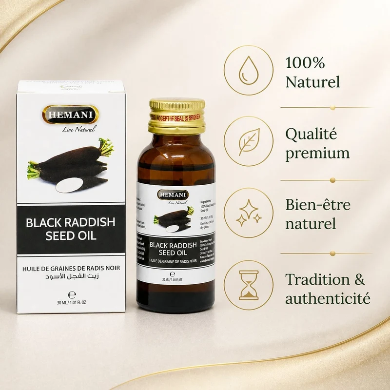Huile de Graine de Radis Noir 30mL 100% Naturelle Hemani