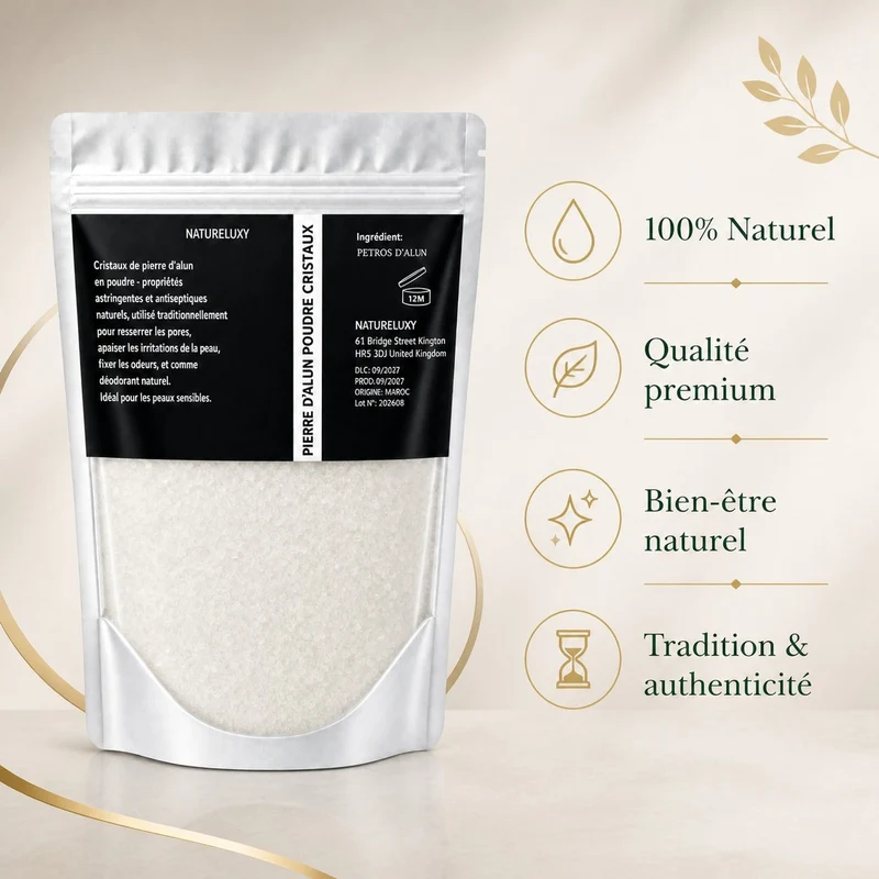 Pierre d'Alun en Poudre 80 g - Usage Cosmétique