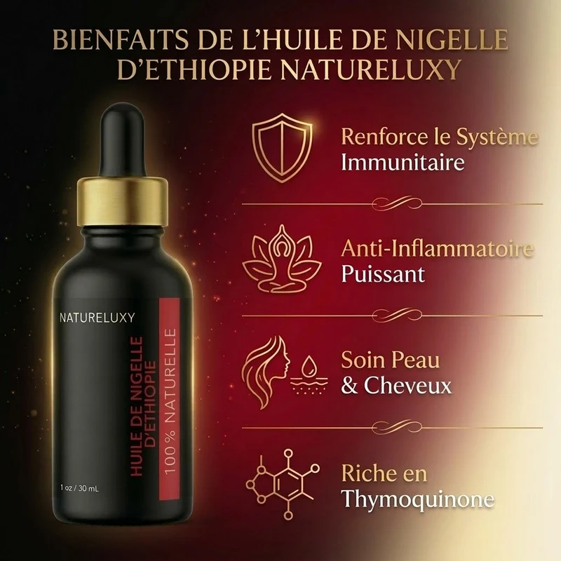 Huile de Nigelle d’Éthiopie 30 ml - Pipette Cheveux et Peau