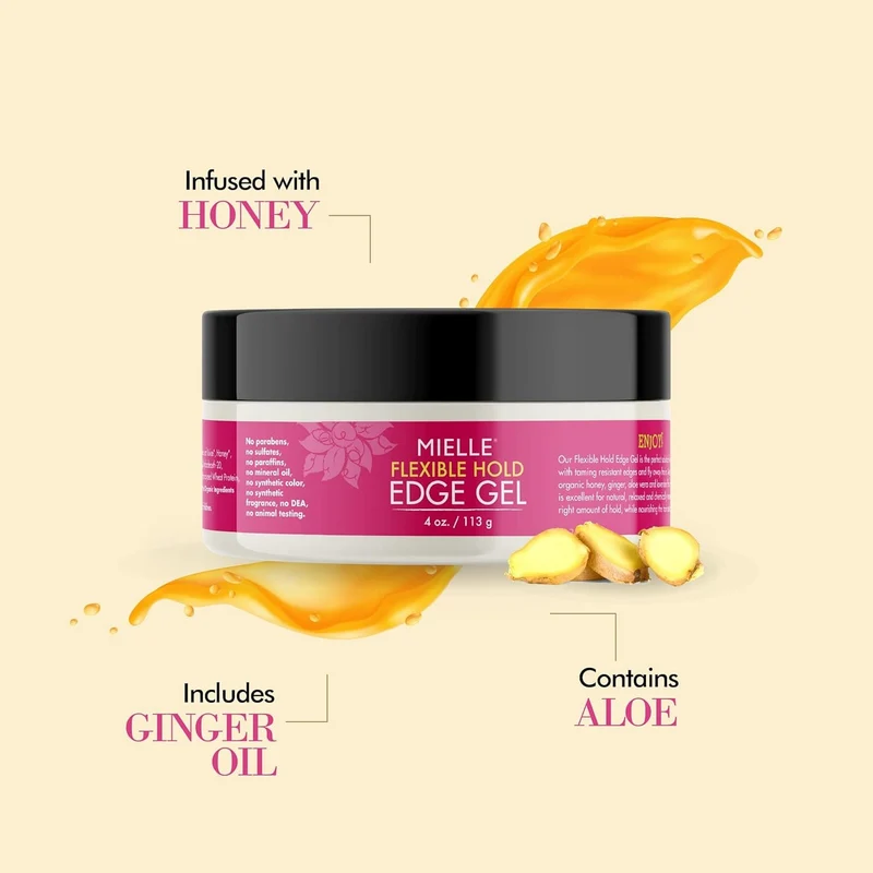 Mielle Organics - - Edge Gel - Gel coiffant Honey & Ginger "Flexible hold" - 113 ml