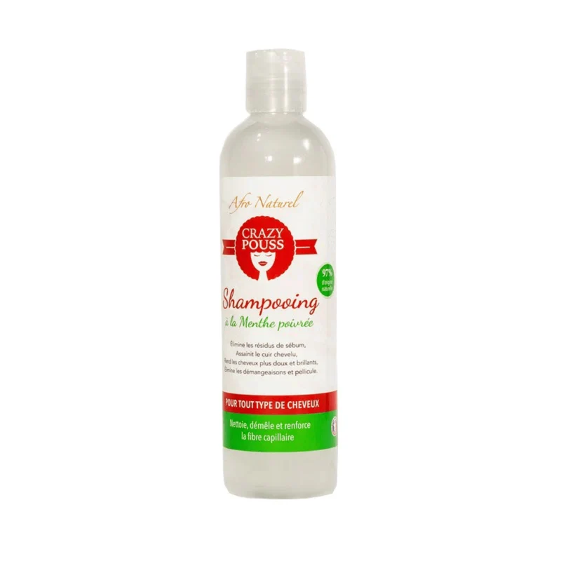 Afro Natural - Shampoing menthe poivrée Crazy Pouss - 300 ml