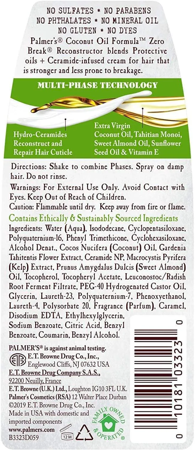 Palmer's - Coconut Oil Formula - Elixir Reconstructeur Zéro Chute - 250ml
