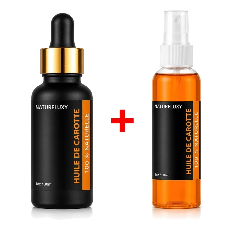 Huile de Carotte 30mL pipette + Huile de Carotte 30mL Spray 100% Naturelle