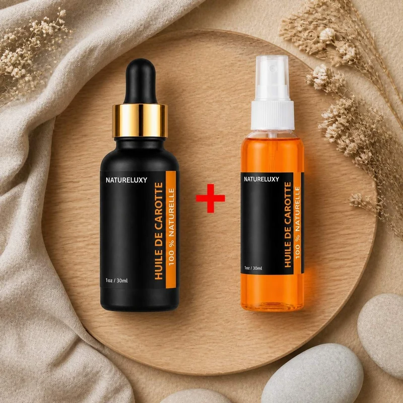 Huile de Carotte 30mL pipette + Huile de Carotte 30mL Spray 100% Naturelle