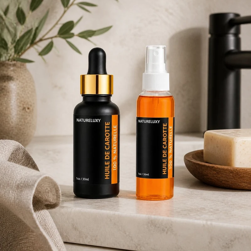 Huile de Carotte 30mL pipette + Huile de Carotte 30mL Spray 100% Naturelle