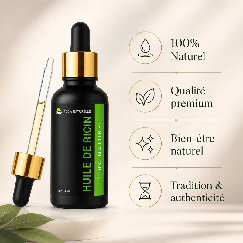 Huile de Ricin 30 ml - Pipette Cheveux Cils Ongles