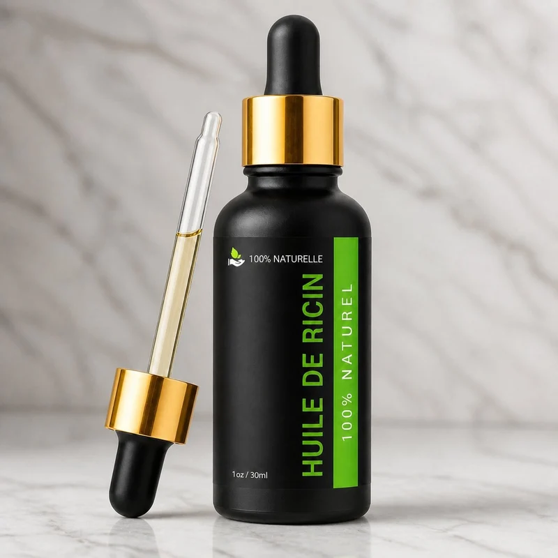 Huile de Ricin 30 ml - Pipette Cheveux Cils Ongles