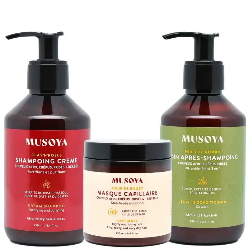 Gamme Complète Cheveux Afro Crépus Frisés - Musoya