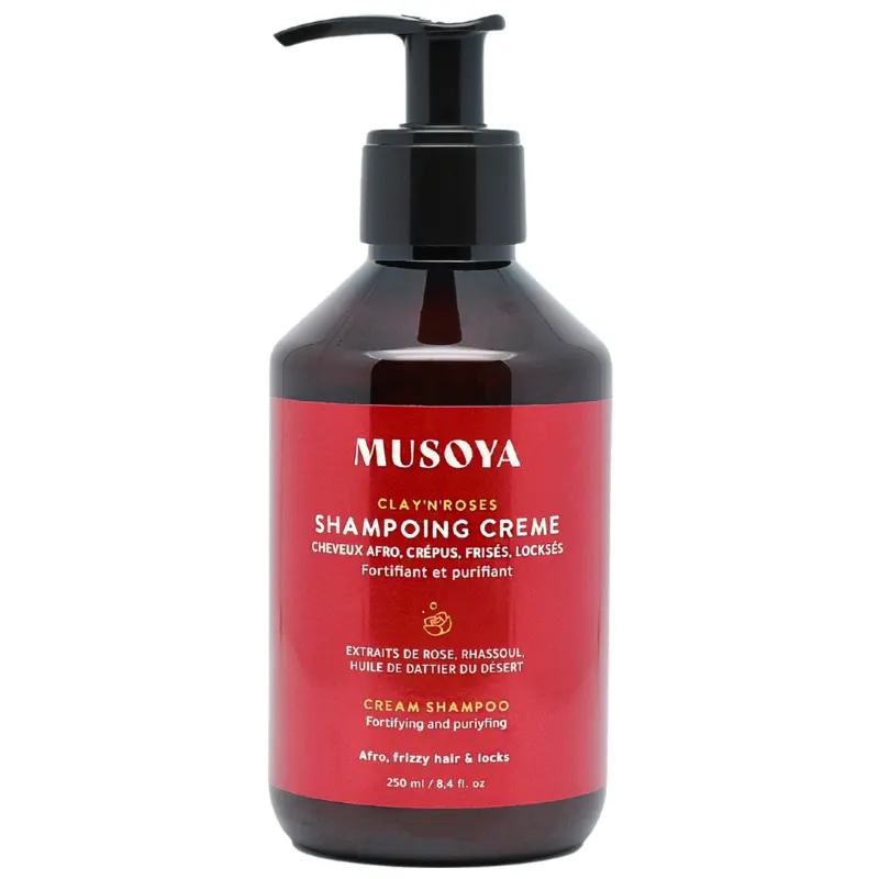 Shampoing Crème Fortifiant et Purifiant Clay'N'Roses - Musoya