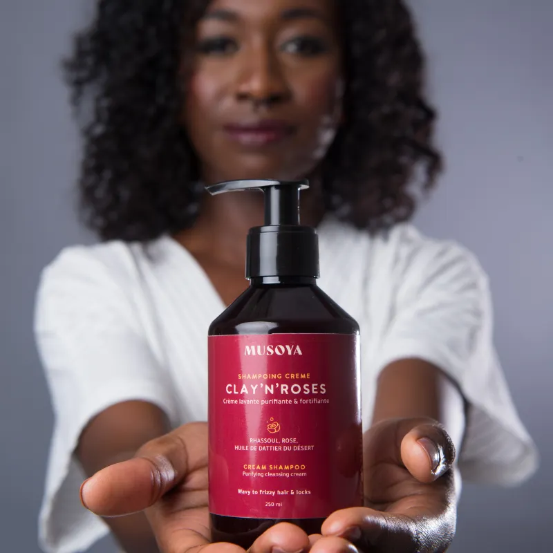 Shampoing Crème Fortifiant et Purifiant Clay'N'Roses - Musoya