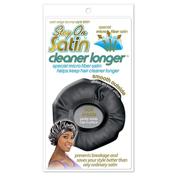 Bonnet Satin Noir Cleaner Longer - Stay On Satin