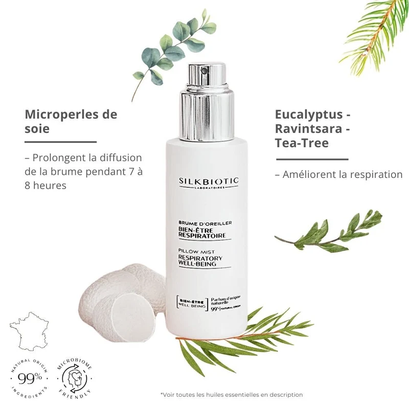 Brume d'oreiller Bien-être respiratoire – 50ml – SILKBIOTIC