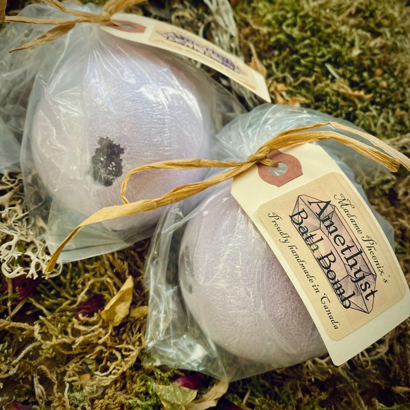 Amethyst Crystal Magic Spell Vegan Bath Bomb