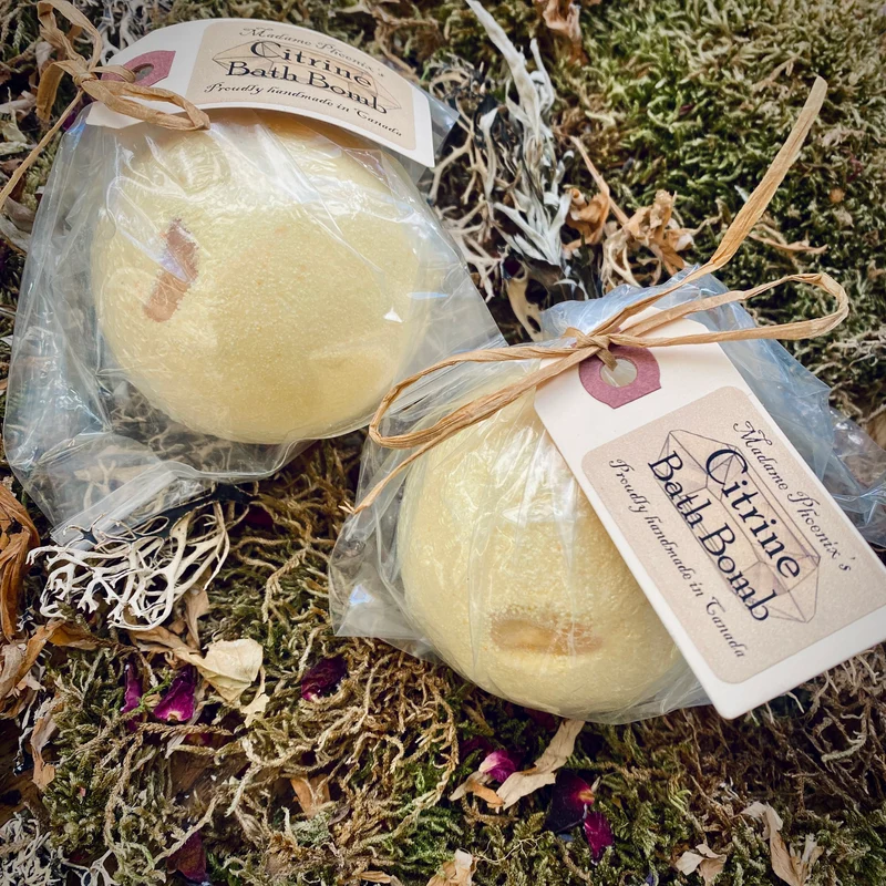 Citrine Crystal All Natural Magic Spell Bath Bomb