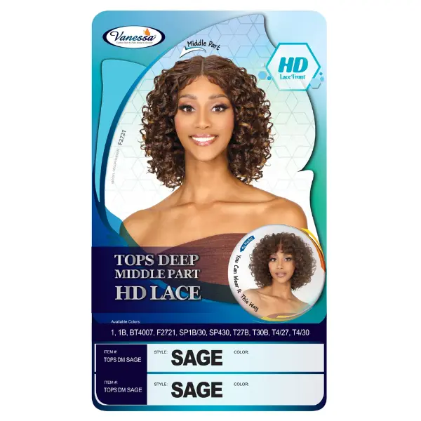 Perruque HD Lace Bouclée Sage - Vanessa