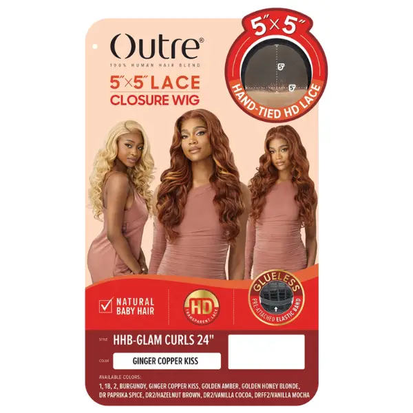 Perruque Closure 5X5 Bouclée Glam Curls 24" - Outre