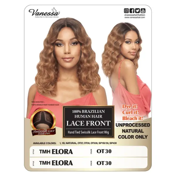 Perruque Naturelle Lace HD Wavy TMH Elora - Vanessa