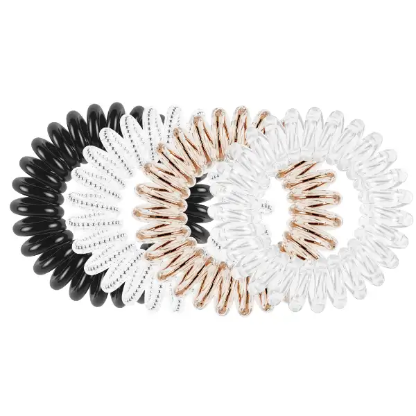 Elastiques à Spirales ORIGINAL Clear Black Metallic Lot de 8 - Invisibobble
