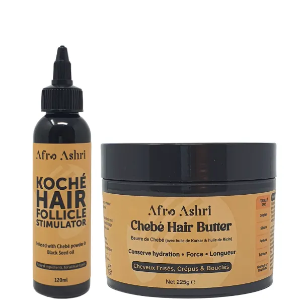 Soins Pousse de Cheveux Beurre et Huile au Chébé - Afro Ashri