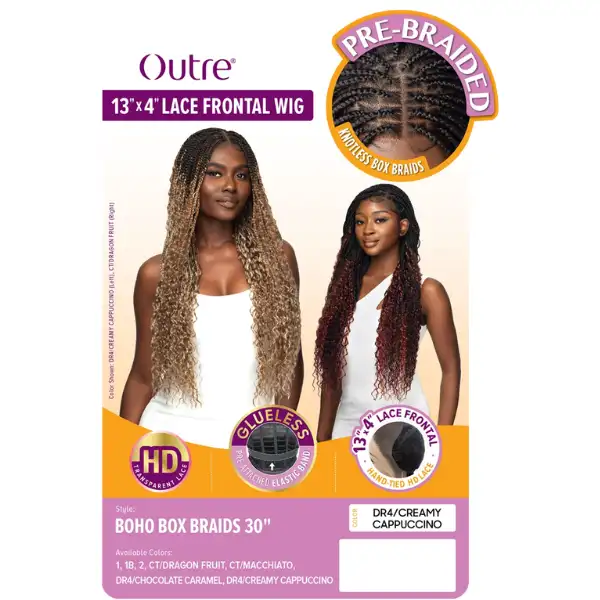 Perruque Lace Tressée Boho Box Braids 30" - Outré