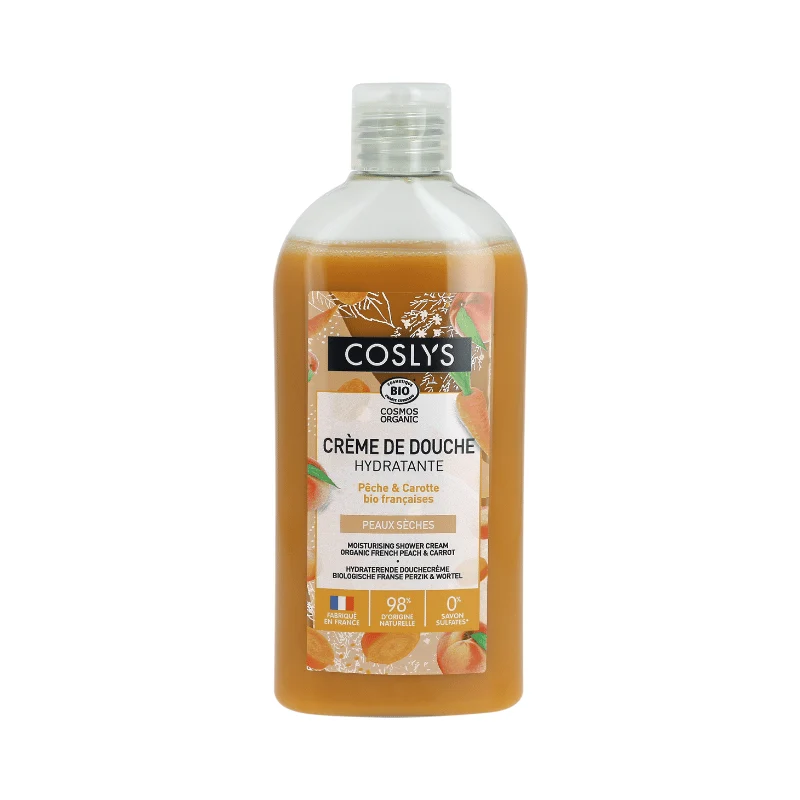Crème de Douche Hydratante Bio Pêche & Carotte - Peaux Sèches
