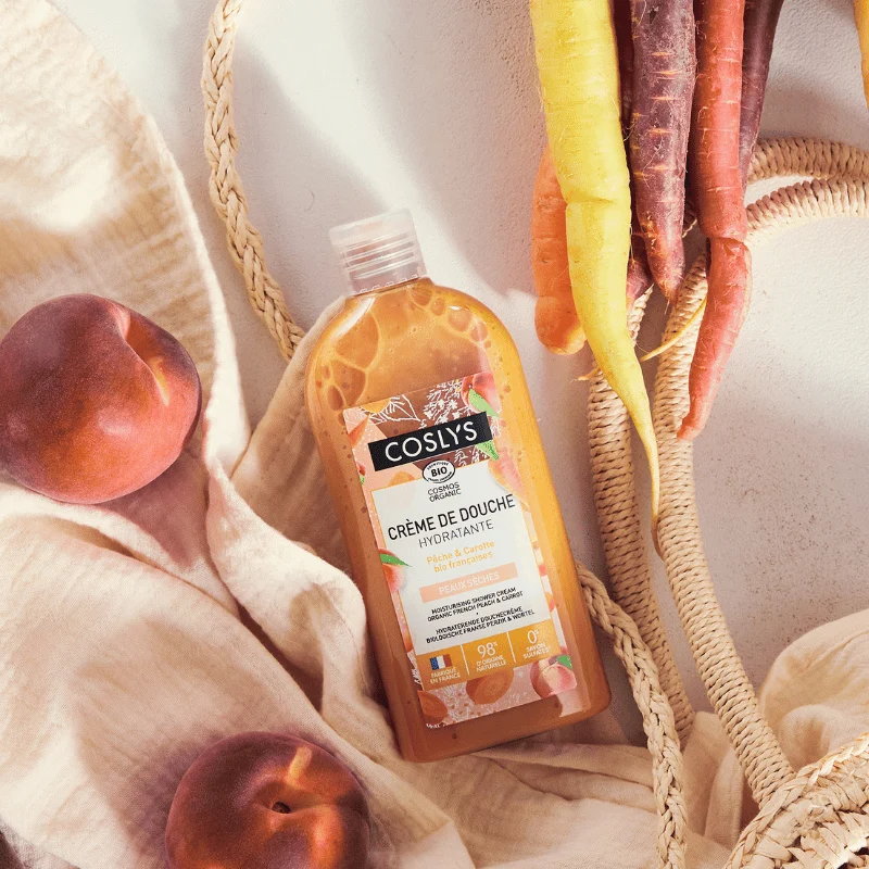 Crème de Douche Hydratante Bio Pêche & Carotte - Peaux Sèches