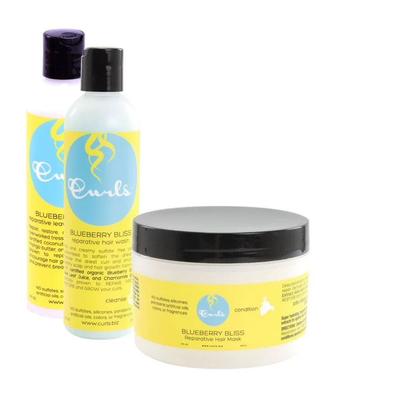 Routine Soins Cheveux Abîmés - CURLS Blueberry Bliss