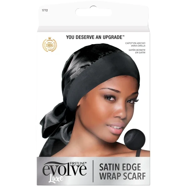 Foulard Satin Edge Wrap Scarf Noir - Evolve