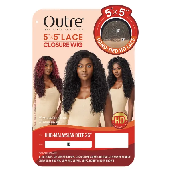 Perruque Deep Curly Closure HD 5x5 Malaysian DEEP 26" - Outre
