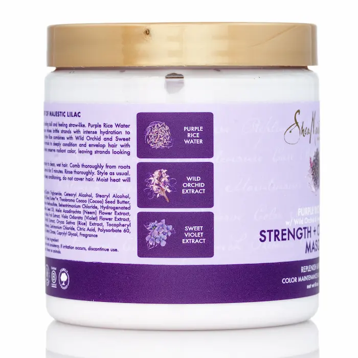 Masque Cheveux Colorés Strength Color Care - Shea Moisture Purple Rice Water