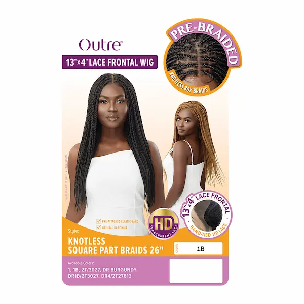 Perruque Lace Wig Tressée 13X4 Knotless Square Part Braids - Outré
