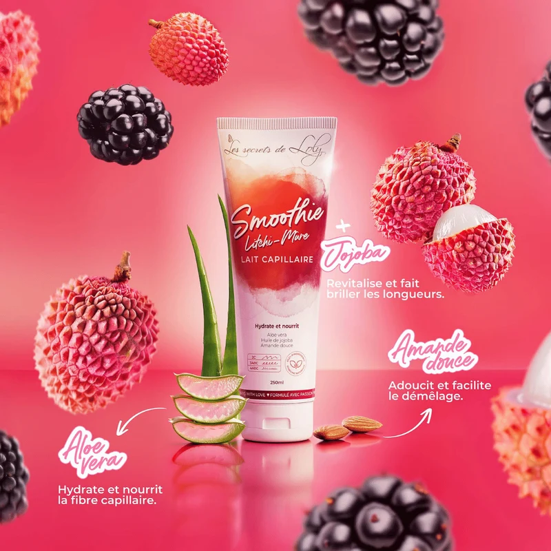 Lait Sans Rinçage Capillaire - Smoothie Litchi/Mûre