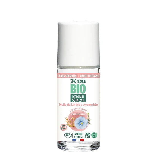 Déodorant Peau Sensible Roll-on Avoine et Lin - Je Suis BIO