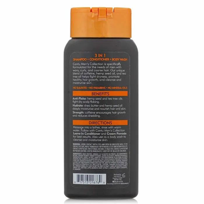 Shampoing 3 en 1 Homme Conditioner Body Wash - Cantu Men's