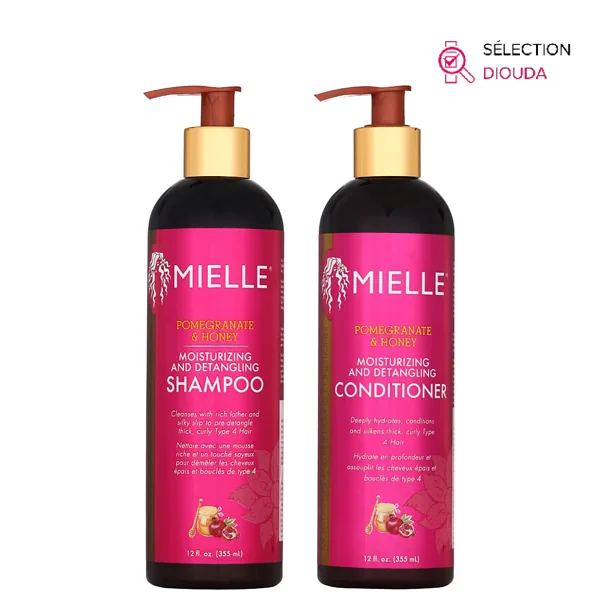 Duo Soin Cheveux épais Pomegranate & Honey - Mielle Organics