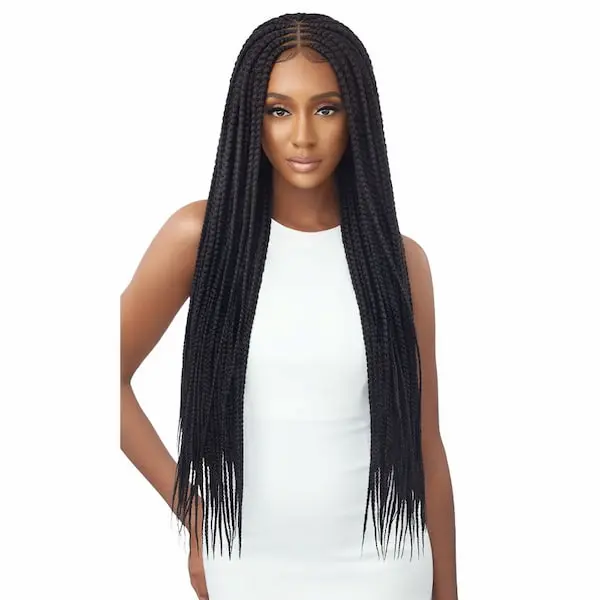 Perruque Tressée FEED-IN BOX BRAIDS 36" - Lace HD 4X4 Outré
