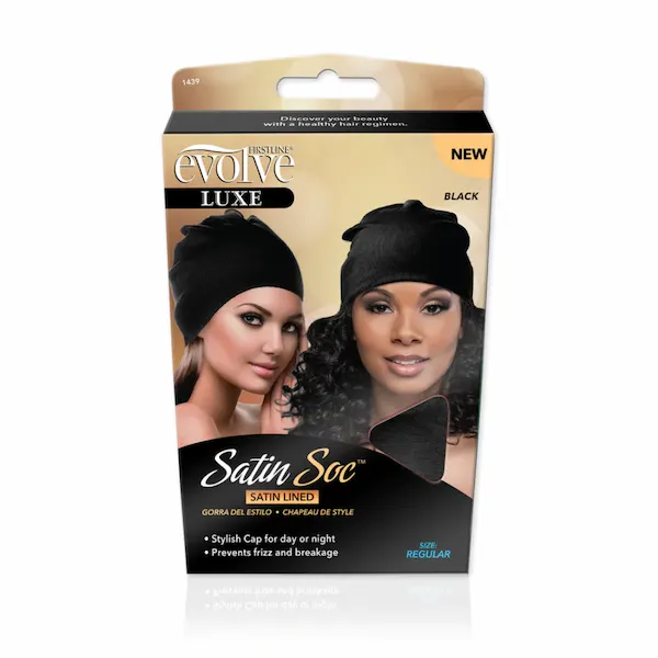Bonnet doublé en Satin Soc Noir - Evolve