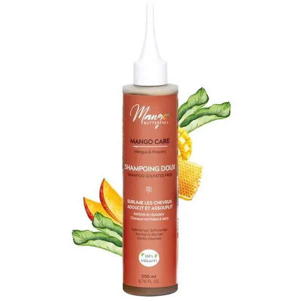 Shampoing savon noir Mangue et Propolis CARE - Mango Butterfull